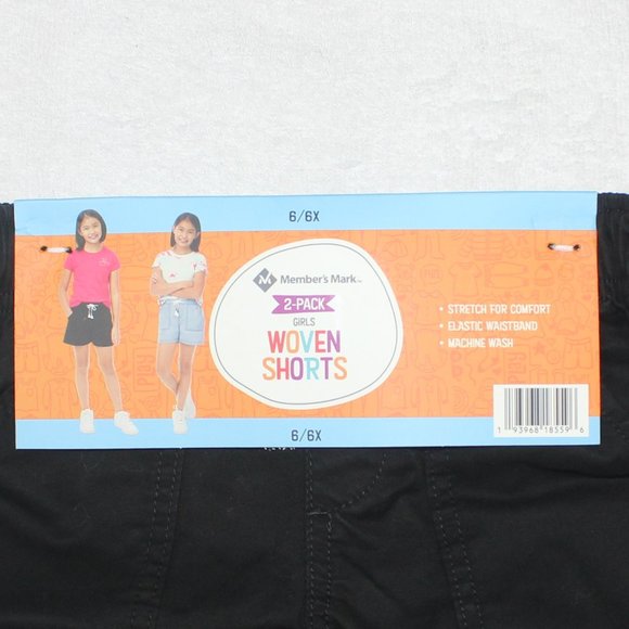 Member's Mark 2-PACK Girl's 6/6x Elastic Waist Woven Shorts - Picture 5 of 7